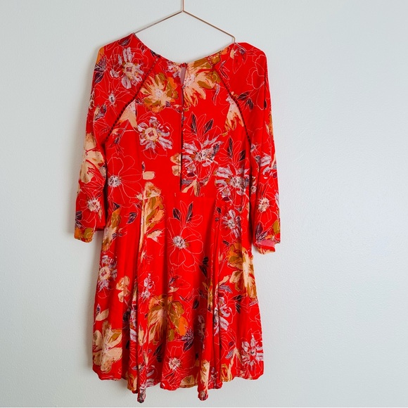 New Free People Eyes On You Floral Print Mini Dress Lined Pockets - Picture 6 of 9